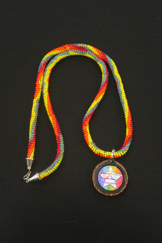 double sided Rainbow Shiningstar rope beaded necklace